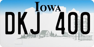 IA license plate DKJ400