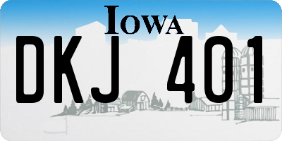 IA license plate DKJ401