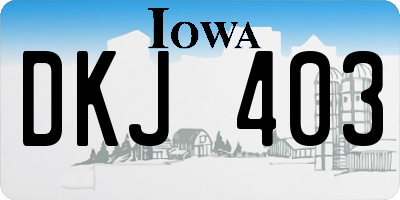 IA license plate DKJ403