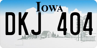 IA license plate DKJ404