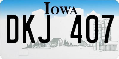 IA license plate DKJ407