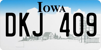 IA license plate DKJ409