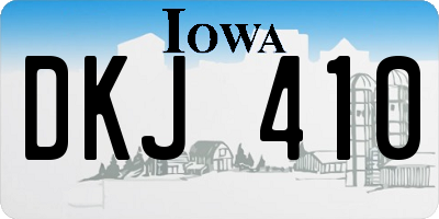 IA license plate DKJ410