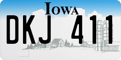 IA license plate DKJ411