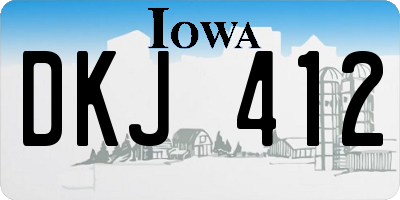 IA license plate DKJ412