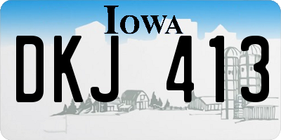 IA license plate DKJ413