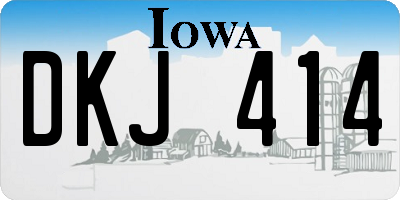 IA license plate DKJ414