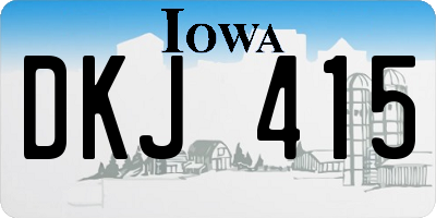 IA license plate DKJ415