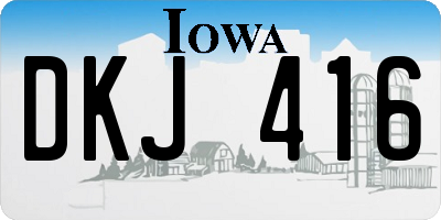 IA license plate DKJ416
