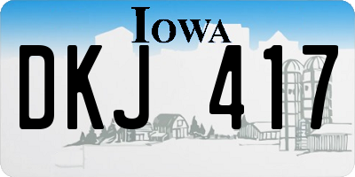 IA license plate DKJ417