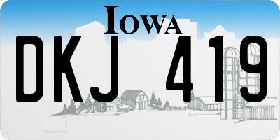 IA license plate DKJ419
