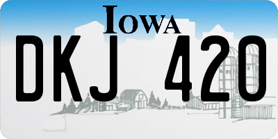 IA license plate DKJ420