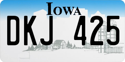 IA license plate DKJ425