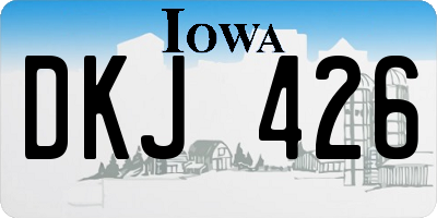 IA license plate DKJ426