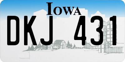 IA license plate DKJ431