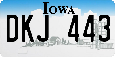 IA license plate DKJ443