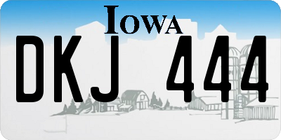 IA license plate DKJ444