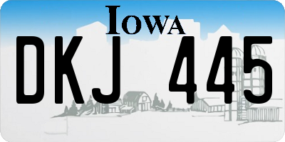 IA license plate DKJ445