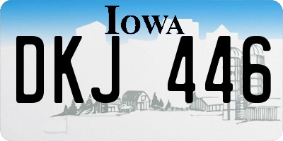 IA license plate DKJ446