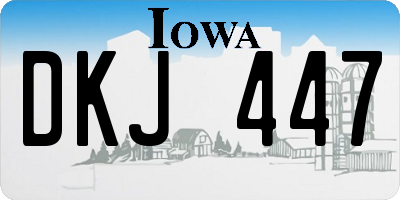 IA license plate DKJ447
