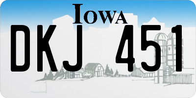 IA license plate DKJ451