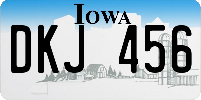 IA license plate DKJ456