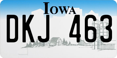 IA license plate DKJ463