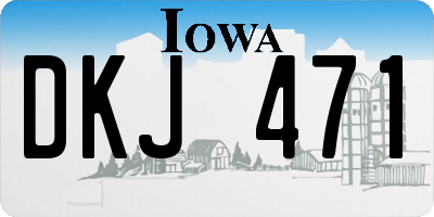 IA license plate DKJ471