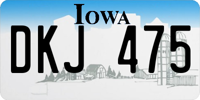 IA license plate DKJ475