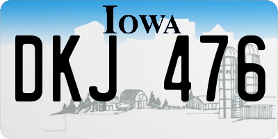 IA license plate DKJ476