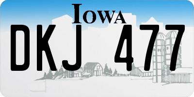 IA license plate DKJ477