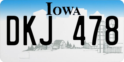 IA license plate DKJ478