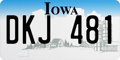 IA license plate DKJ481