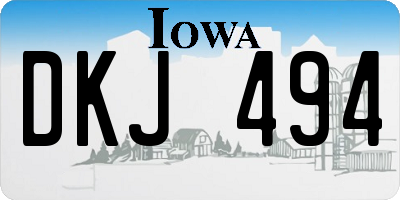 IA license plate DKJ494