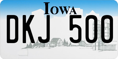 IA license plate DKJ500