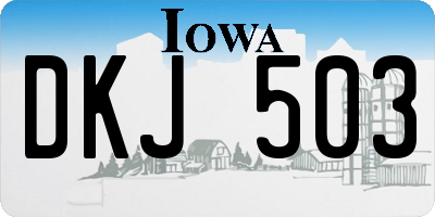 IA license plate DKJ503