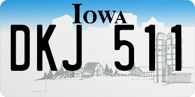 IA license plate DKJ511