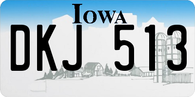 IA license plate DKJ513