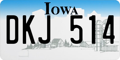 IA license plate DKJ514