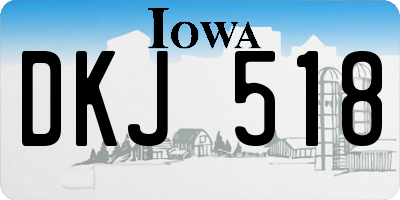 IA license plate DKJ518