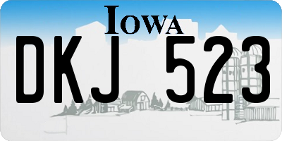 IA license plate DKJ523