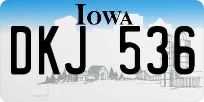 IA license plate DKJ536