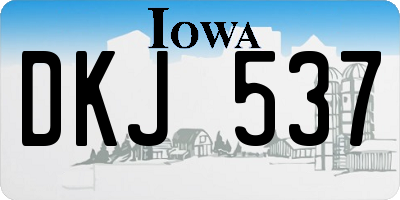 IA license plate DKJ537