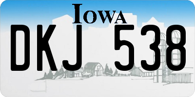 IA license plate DKJ538