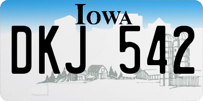 IA license plate DKJ542
