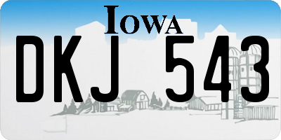 IA license plate DKJ543