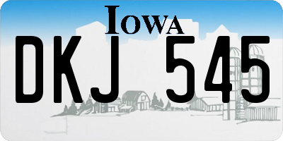 IA license plate DKJ545