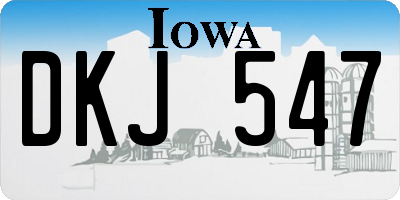 IA license plate DKJ547