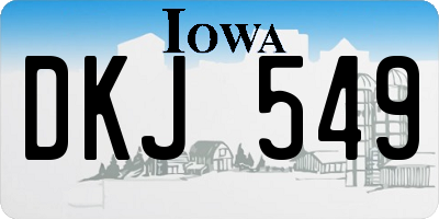IA license plate DKJ549