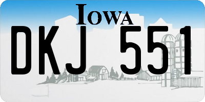IA license plate DKJ551